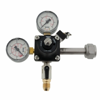 CO2-meter 0-6 bar werkdruk 3 bar 1 Uitgang 3/8 Flare buitendraad met afsluitkraan