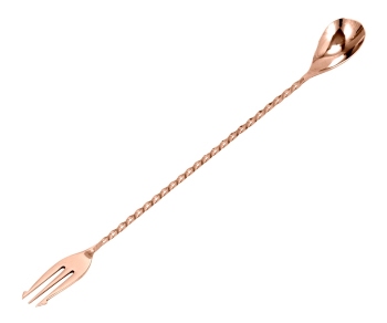 Trident barmixlepel met vork gold 30 cm