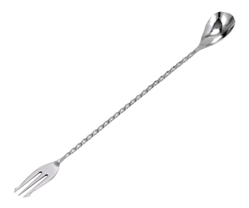 Trident barmixlepel met vork RVS 50 cm
