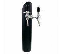Biertapzuil Tower zwart 2-kraans diameter 100 mm