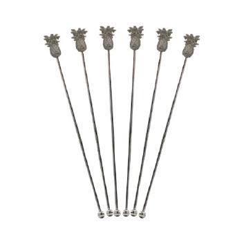 Roerstaafjes Ananas 6 stuks RVS