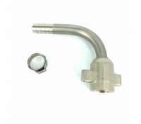 Tule gebogen RVS 6,7 mm met 3/8 Flare met wartel messing
