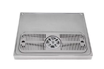 Tapblad met glazenspoeler met afvoer 1200x500x45mm