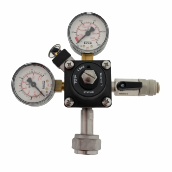 CO2-meter 0-6 bar werkdruk 4 bar 1 Uitgang JG 3/8 insteek met afsluitkraan