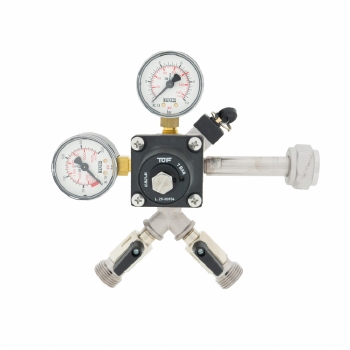 CO2-meter 0-10 bar werkdruk 7 bar 2 uitgangen 5/8 buitendraad met afsluitkranen