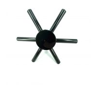 Glazennaspoeler inbouw 6-arms zwart 1/2 inch aansluiting
