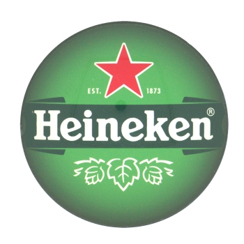 Logo met LED-verlichting 69 mm Heineken