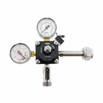 CO2-meter 0-6 bar werkdruk 3 bar 1 Uitgang 5/8 buitendraad met afsluitkraan