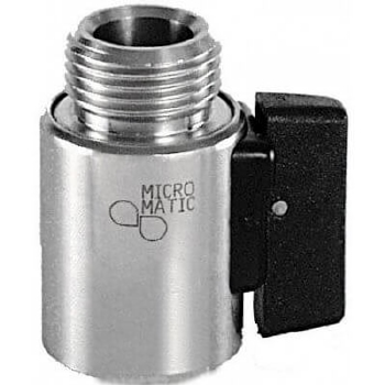 Micromatic rechte kogelafsluitkraan RVS 5/8 binnen Vlak - 5/8 buiten Revet