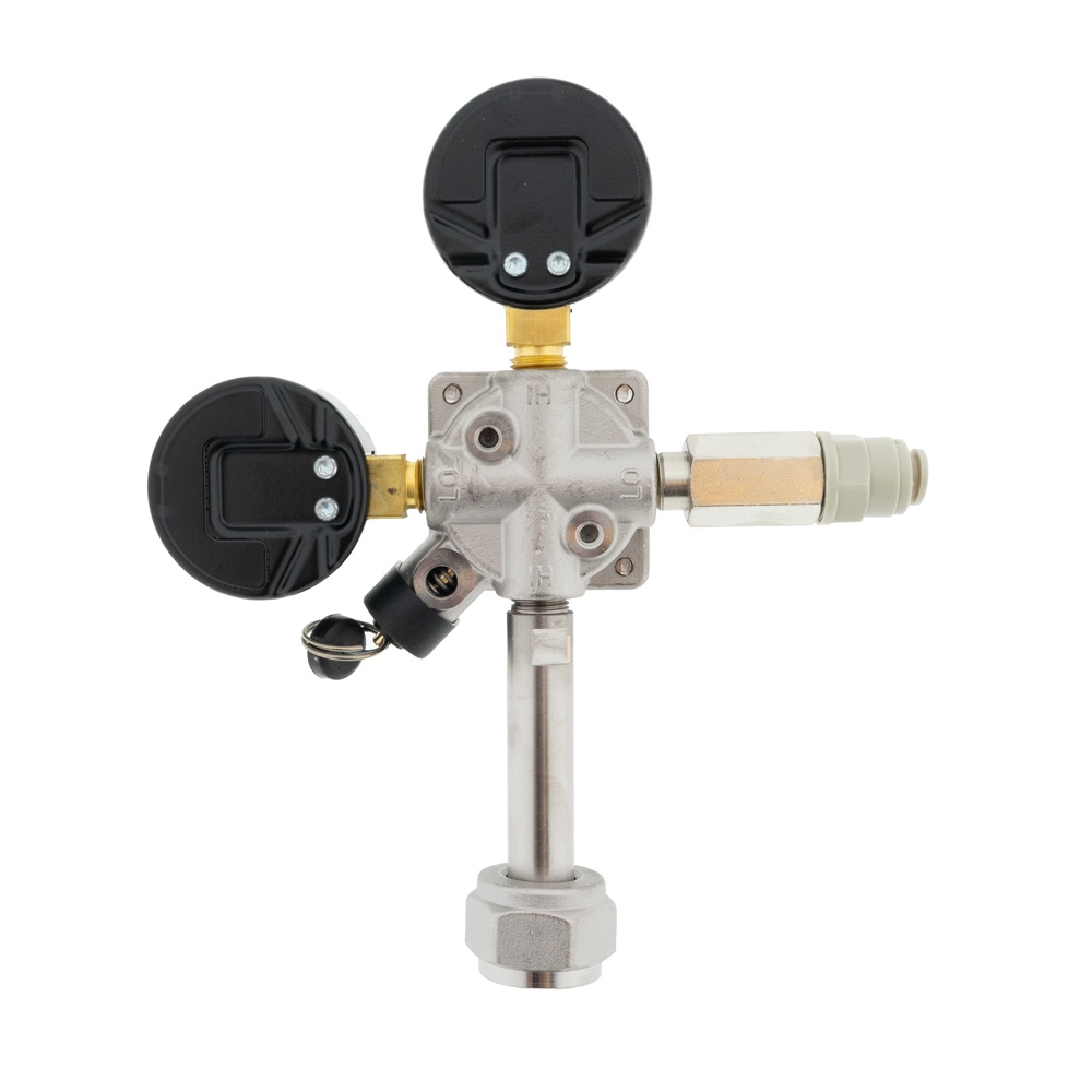 CO2-meter 0-10 bar werkdruk 7 bar 1 Uitgang JG 5/16 insteek met afsluitkraan