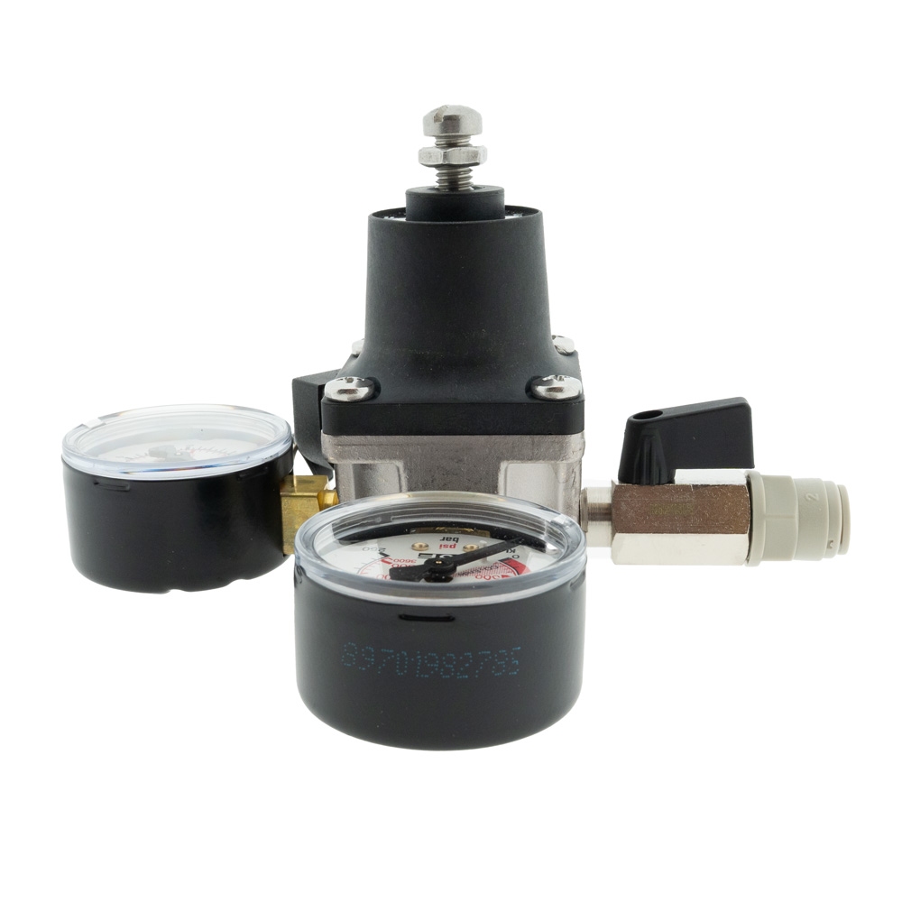 CO2-meter 0-10 bar werkdruk 7 bar 1 Uitgang JG 5/16 insteek met afsluitkraan