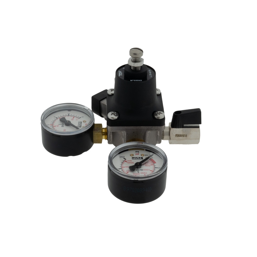 CO2-meter 0-6 bar werkdruk 3 bar 1 Uitgang 1/4 binnendraad met afsluitkraan