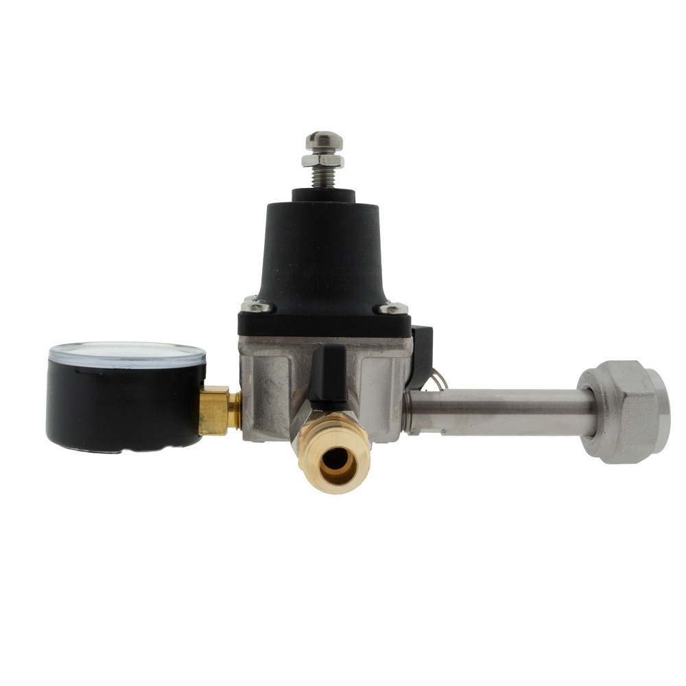 CO2-meter 0-6 bar werkdruk 3 bar 1 Uitgang 3/8 Flare buitendraad met afsluitkraan