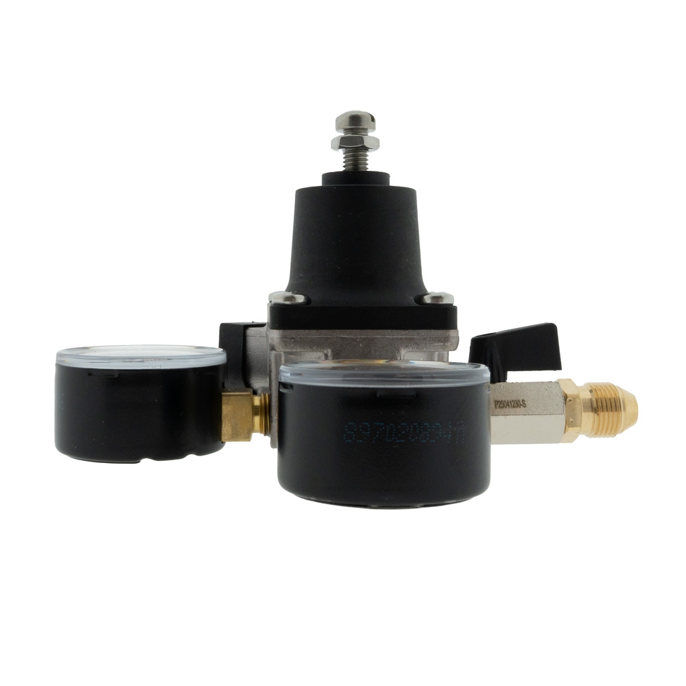 CO2-meter 0-6 bar werkdruk 3 bar 1 Uitgang 3/8 Flare buitendraad met afsluitkraan