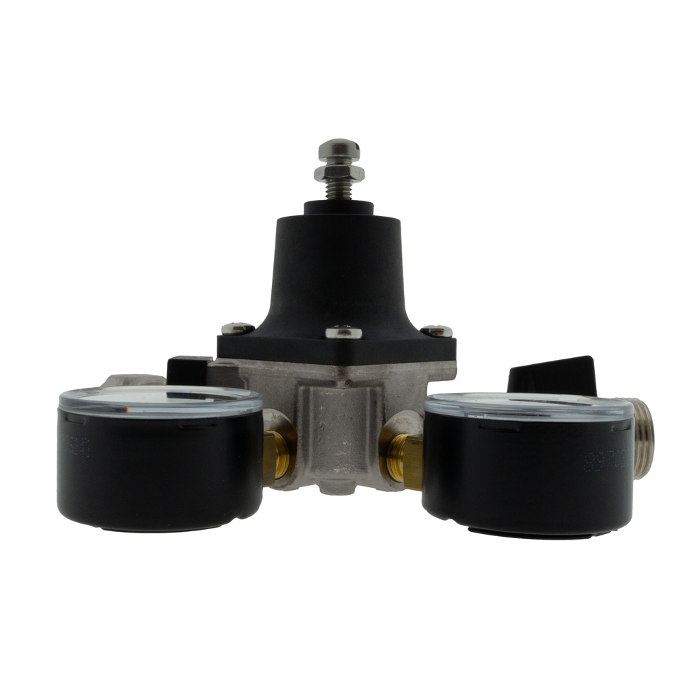 CO2-meter 0-6 bar werkdruk 7 bar 2 uitgangen 3/4 buitendraad met afsluitkranen