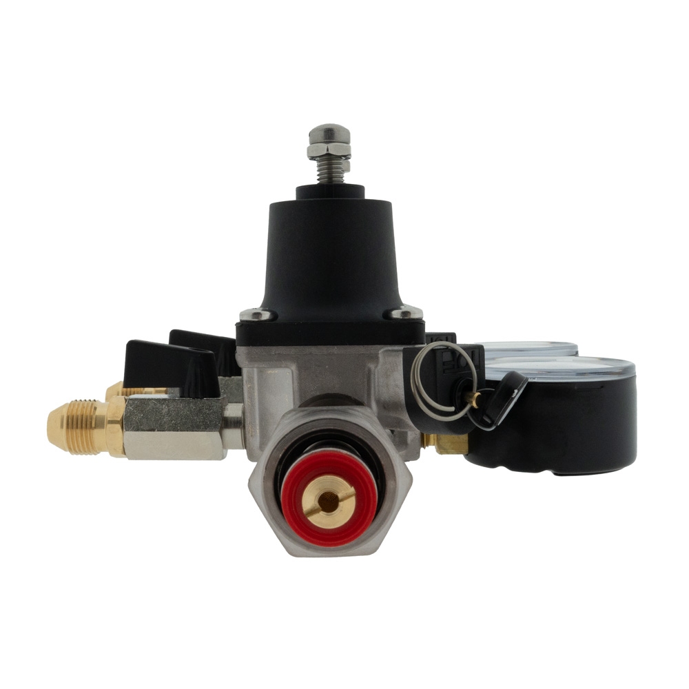 CO2-meter dubbele body 0-6 bar werkdruk 4 bar 2 uitgangen 3/8 Flare buitendraad afsluitkranen