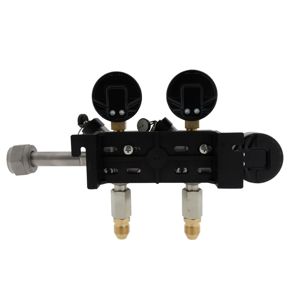 CO2-meter dubbele body 0-6 bar werkdruk 4 bar 2 uitgangen 3/8 Flare buitendraad afsluitkranen