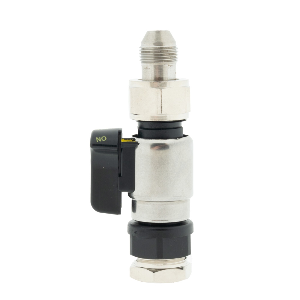 Fobstop met aansluiting 3/8 flare uitgang en 3/8 flare binnen