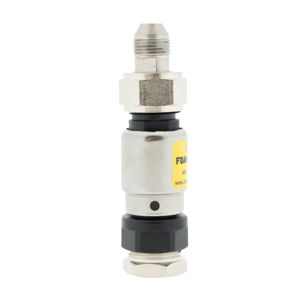 Fobstop met aansluiting 3/8 flare uitgang en 3/8 flare binnen