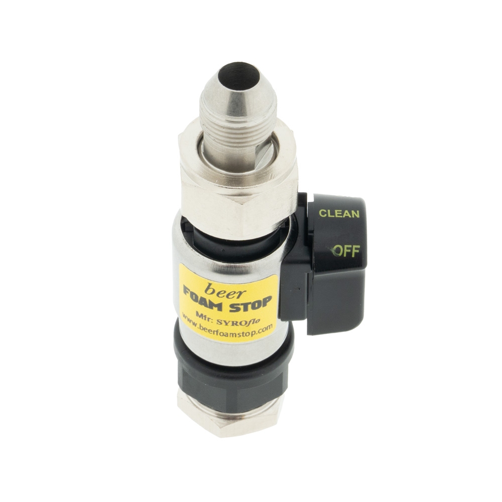 Fobstop met aansluiting 3/8 flare uitgang en 3/8 flare binnen