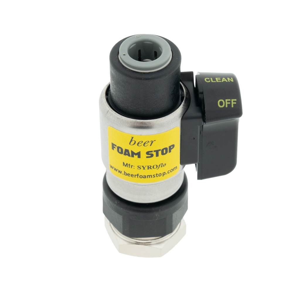 Fobstop met aansluiting 3/8 flare uitgang en 3/8 flare binnen