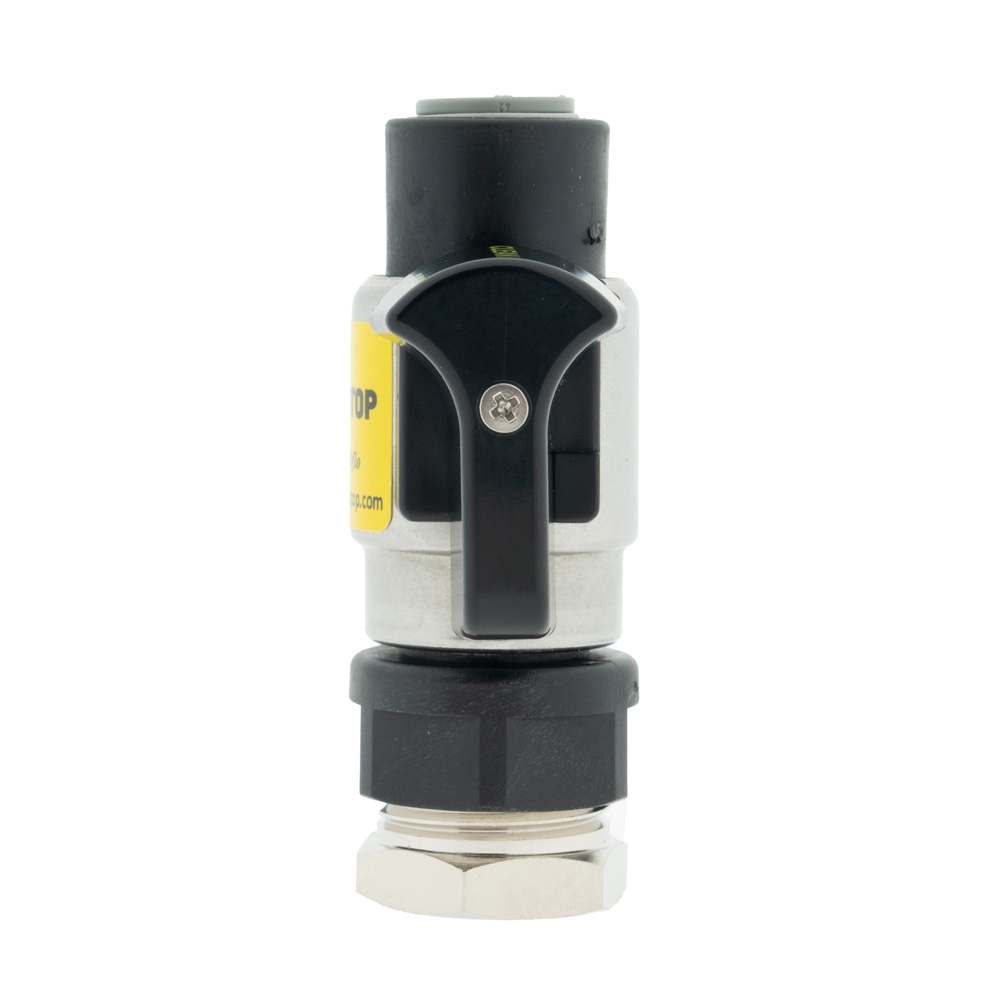Fobstop met aansluiting 3/8 flare uitgang en 3/8 flare binnen