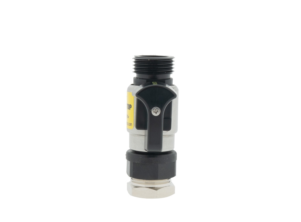 Fobstop met aansluiting 3/8 flare uitgang en 5/8 binnen