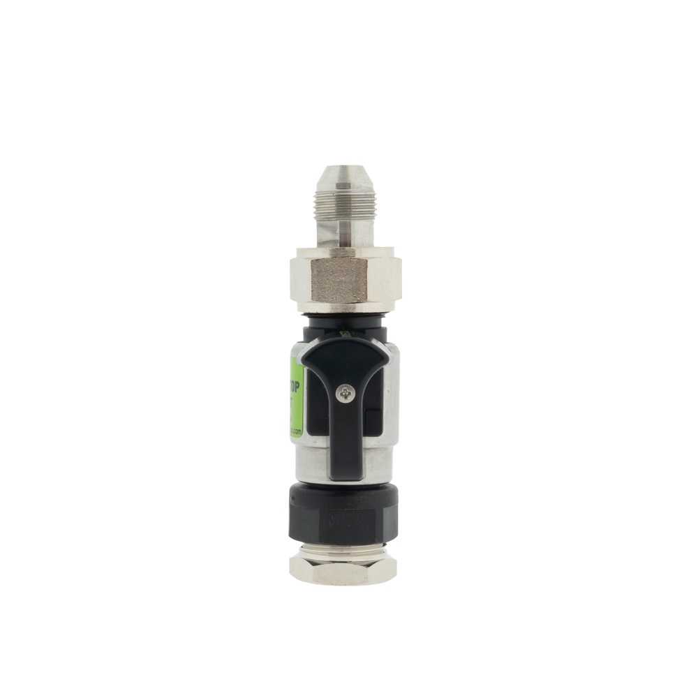 Fobstop met aansluiting jg 3/8 uitgang en 3/8 flare binnen