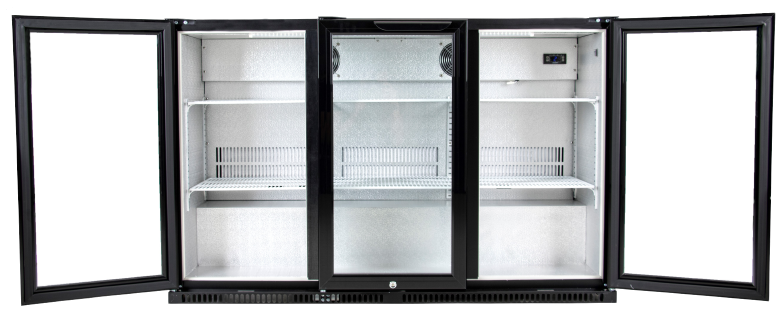 Husky C3-865-BK-NL-HU Back Bar koelkast  3 glazen deuren