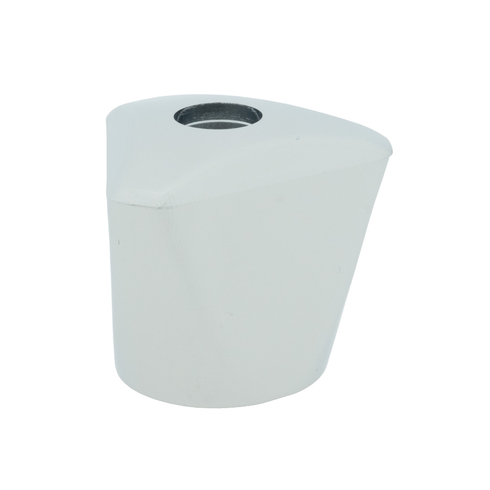 Knop chroom 2 stuks met 1 x blauwe en 1 rode afdicht dop