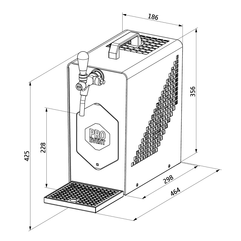 Oprema 1-kraans 25 liter  rvs