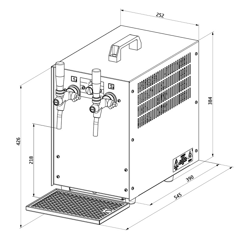 Oprema 2-kraans 60 liter per uur Onderbouw