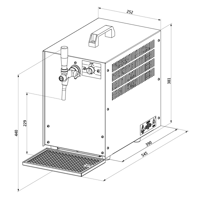 Oprema BTP 60 liter per uur 1-kraans rvs