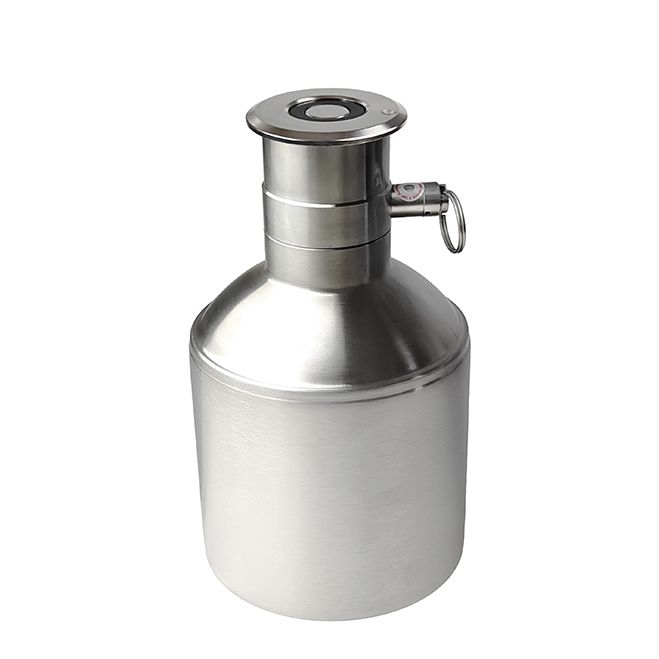 Reinigingsset 2 liter RVS tank met Vlak-A schuif RVS aansluiting