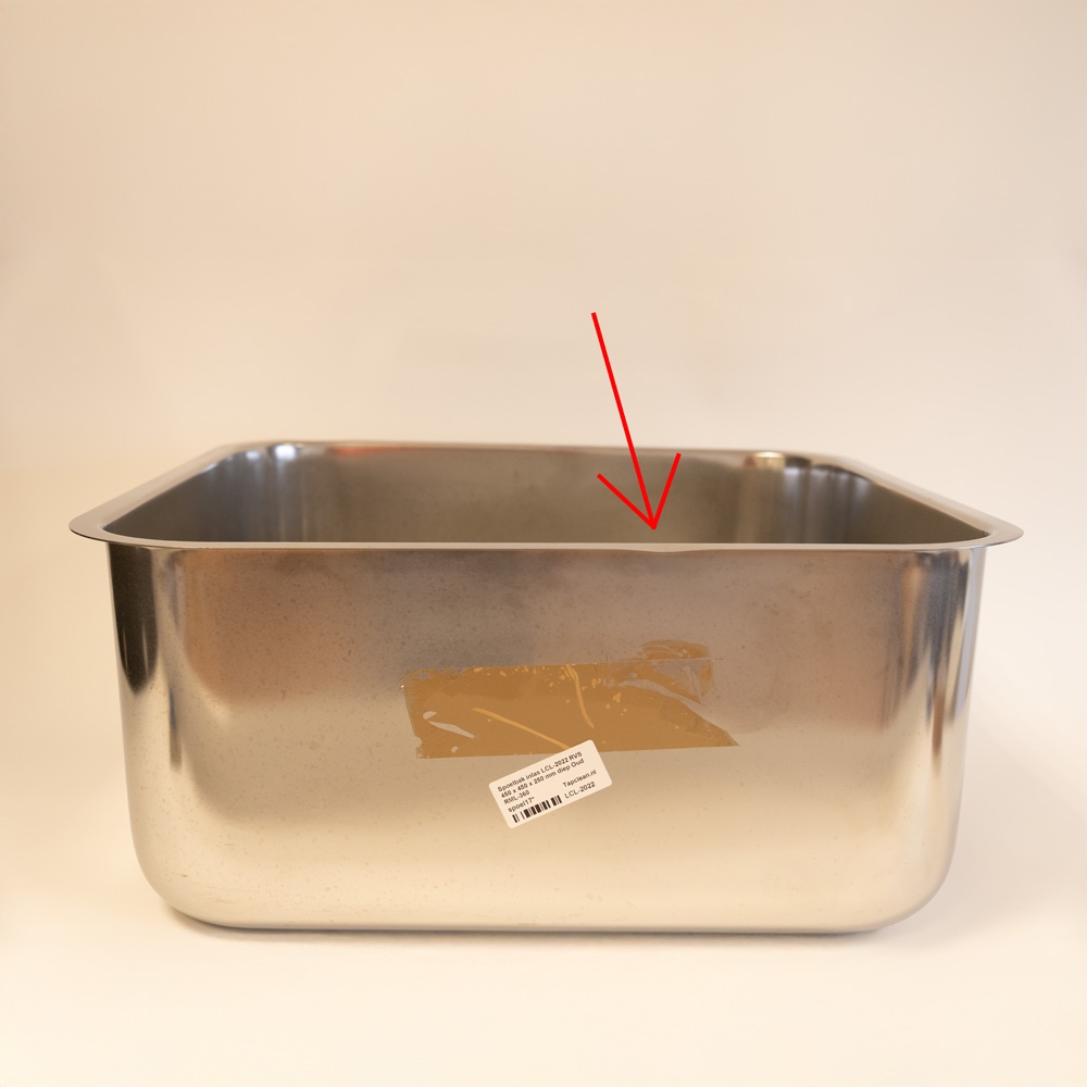 Spoelbak inlas LCL-2022 RVS 450 x 450 x 250 mm diep