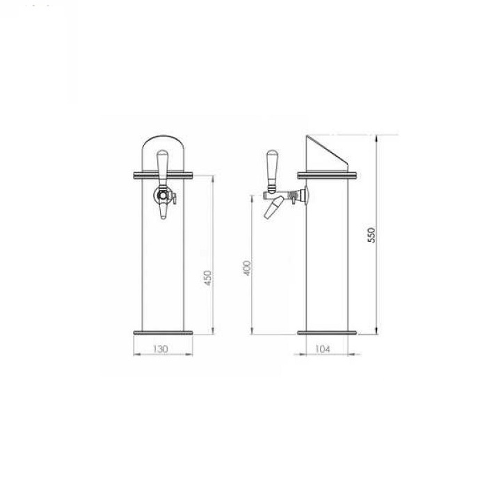 Tapzuil Elegant I ø 104 mm 1-kraans diverse uitvoeringen