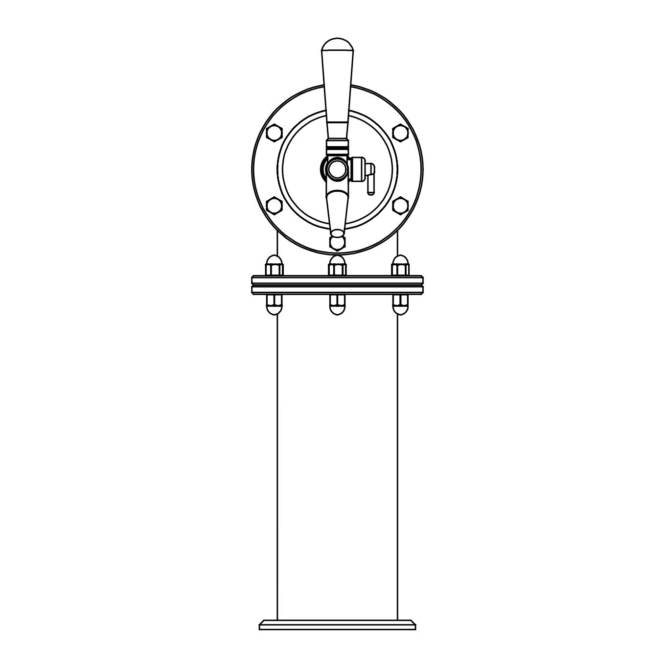 Tapzuil Industrial J ø 104 mm 2-kraans diverse uitvoeringen
