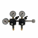CO2-meter dubbele body 0-6 bar werkdruk 4 bar 2 uitgangen 3/8 Flare buitendraad afsluitkranen