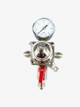 CO2-tussenmeter 0-6 bar werkdruk 4 bar 2x 3/8 flare zijwaarts 3/8 flare uitgang