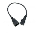 Verlengsnoer 0,3 m Euro female naar male C13-C14